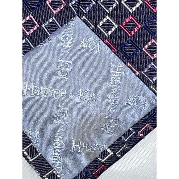 Hilditch & Key All Silk Tie ~ Purple & Pink Squares ~ Necktie - Picture 5 of 7